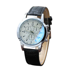 Fashion Men's Watch Leather Belt Sport Luxury Glass Quartz Hour Wristwatch Analog Watch Business Gift Clock 2020 Dropship 1 Pc@