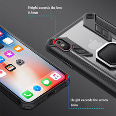 Shockproof Armor Phone Case For iPhone 11 Pro Max XR XS Max 8 7 6 6S Plus Transparent Magnetic Finger Ring Soft Silicone Cover