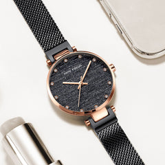MINIFOCUS Girls Watches Womans Top Brand Luxury 2019 Black Rose Gold Watch Women Quartz Stainless Steel Women's Watch Ladies