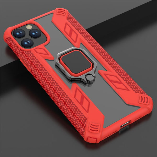 Shockproof Armor Phone Case For iPhone 11 Pro Max XR XS Max 8 7 6 6S Plus Transparent Magnetic Finger Ring Soft Silicone Cover