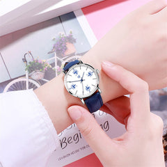 Woman's Watch Fashion Simple Flower Quartz Wristwatches Sport Leather Band Casual Ladies Watches Women Gift Clock Reloj Mujer *5