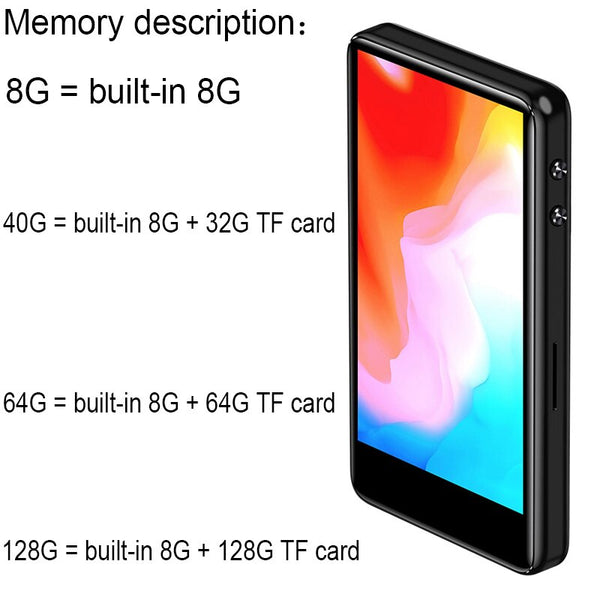Metal Bluetooth mp4 player built-in speaker 3.0 inch full screen video player e-book radio recording