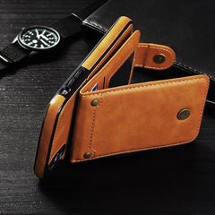Vintage Leather Wallet Flip Phone Case for iPhone Xs Max XR X Bracket Magnetic Multi-function Cover for iPhone 6 6S 7 8 Plus