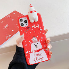 Christmas Cartoon 3D Deer Case For iPhone XR 11 Pro XS Max X Silicone Matte Cover For iphone 7 8 6 S 6S Plus 7 8 Plus Case Bear