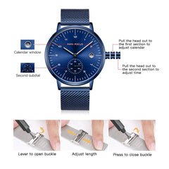 MINI FOCUS Man Watches 2020 Brand Luxury Simple Stainless Steel Watch Mens Fashion Quartz Watch Men Waterproof Black Watch Wrist
