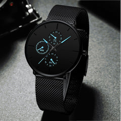 Mens Watches Male Luminous Quartz Watch Casual Slim Mesh Steel Waterproof Sport Watch 2020 Gift Relogio Masculino kol saati