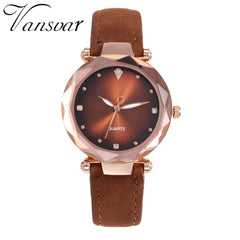 Luxury Women Watches Dot Irregular Dial Ladies Quartz Wristwatch Solid Color Leather Strap Business Style Clock Montre Femme@50