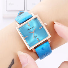 Women's Watch Elegant Khaki Simple Minimalism Quartz Casual Watch Ladies Rhinestone Wristwatch Leather Colck Zegarki Damskie@50