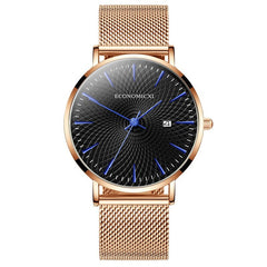 Minimalist Mens Fashion Business Watches Men Ultra Thin Stainless Steel Mesh Belt Calendar Analog Quartz Watch relogio masculino