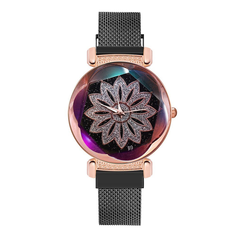 Luxury Women Watches Fashion Elegant Magnet Buckle Ladies Wristwatch Starry Sky Rhinestone Gift Clock Dress Relogio Feminino@50