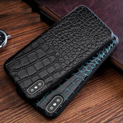 TIKIITAKA Crocodile Texture Phone Case For iPhone 11 11 Pro 11 Pro Max XR XS Max X XS 8 7 6 6S Plus Real Leather Back Cover Capa