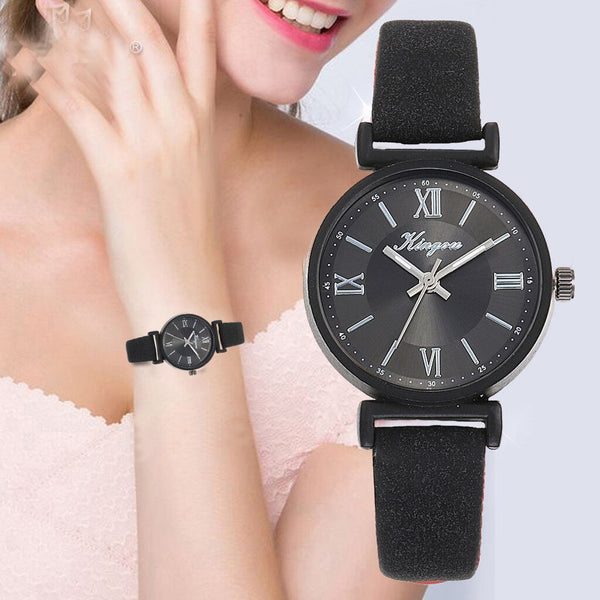 Casual Style Women Simple Dial Wrist Watch Leather Business Designer Ladies Clock Fashion Dress Gfit Montre Femme@50