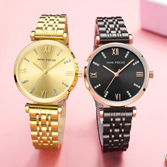 MINIFOCUS Womens Watch Top Brand Luxury 2019 Blue Watch Women Fashion Analog Quartz Ladies Gold Watch Stainless Steel Wristwatch