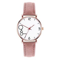Hot Selling Women Watches Dial Analog Quartz Wristwatches Ladies Soild Color Simple Leather Strap Clock Gift Relogio Feminino@50
