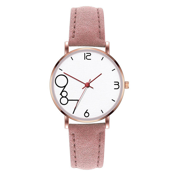 Hot Selling Women Watches Dial Analog Quartz Wristwatches Ladies Soild Color Simple Leather Strap Clock Gift Relogio Feminino@50