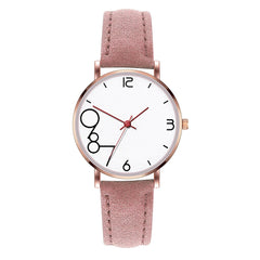 Hot Selling Women Watches Dial Analog Quartz Wristwatches Ladies Soild Color Simple Leather Strap Clock Gift Relogio Feminino@50