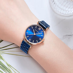 MINIFOCUS Womens Watch Top Brand Luxury 2019 Blue Watch Women Fashion Analog Quartz Ladies Gold Watch Stainless Steel Wristwatch