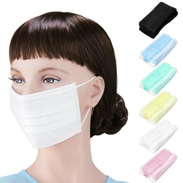 10-100Pcs Non-woven Fabric Disposable Mouth Masks Adult Anti Haze Mask Anti-dust Mouth Masks Windproof Mouth Face Masks