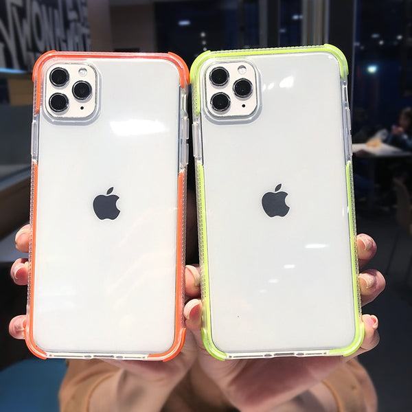Transparent Colorful Frame Phone Case For iPhone 11 11 Pro Max X XR XS Max 8 7 6 6S Plus Soft Silicone Shockproof Bumper Cover