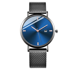 SOXY Brand Luxury Men's Watch Quartz with Rhinestone Date Simple Dial Stainless Steel Strap Male Clock Erkek Kol Saati