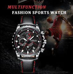 CRRJU New Men's Watch Relogio Masculino Sports Clock Men Watches Top Brand Luxury Military Leather Waterproof Clock 2019