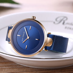 MINIFOCUS Thin Ladies Wrist Watch Women Fashion Stainless Steel Watch Strap Quartz Girls Watches Womans Clock Relogio Feminino