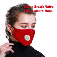 PM2.5 Anti Pollution Mask Dust Respirator Washable Reusable Masks With Valve Filter Cotton Unisex Mouth Muffle
