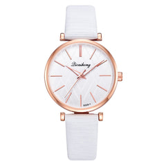 Casual Women Watches Flat Scale Dial Ladies Analog Quartz Wristwatch High Quality Leather Strap Clock Fashion Zegarki Damskie@50