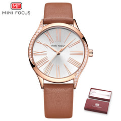 MINI FOCUS Black Watch Women Gold Watch Fashion Womans Watch Ladies Diamond Leather Designer Brand Luxury Women Watch Quartz