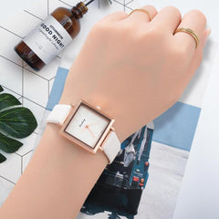 Women Watch Modern Fashion Square Dial Casual Quartz Wristwatch High Quality Soild Color Leather Gift For Female 2019 NEW@50