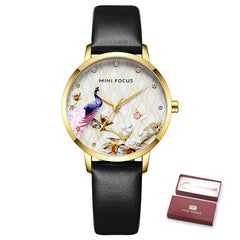 MINI FOCUS Women Watches Waterproof Blue Watch Leather Brand Luxury Fashion Casual Christmas Dress Quartz Womans Watch Ladies