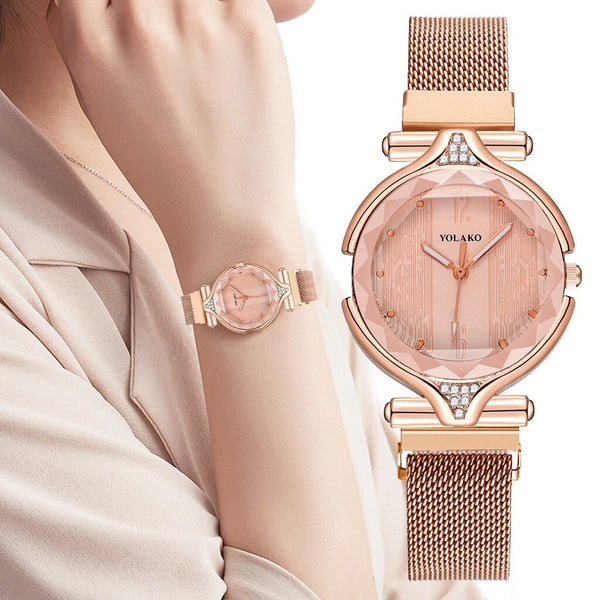 Women's Watches Designer Rose Gold Quartz Ladies Watches Women Luxury Wristwatches Mesh Belt Clock NEW Relojes Para Mujer@50