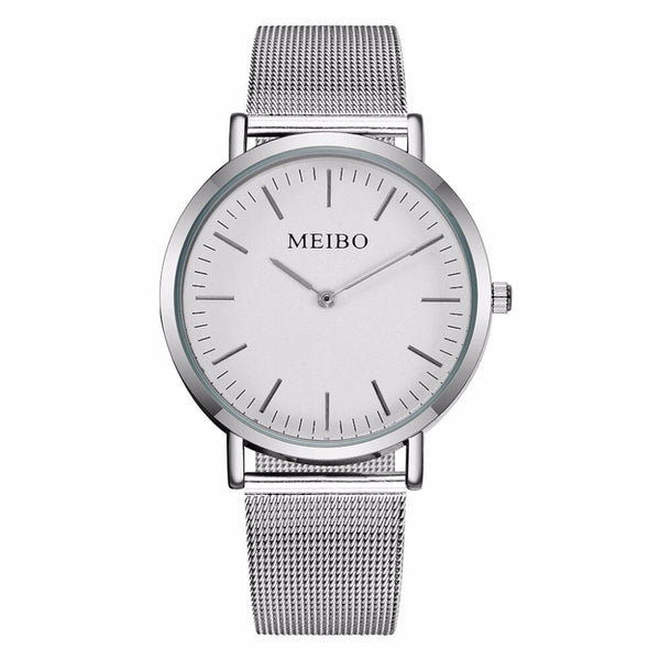 Fashion Men's Watch Popular Rose Gold Ultra-thin Dial Simple Unisex Watch Quartz Clock Mesh Watch Erkek Kol Saati