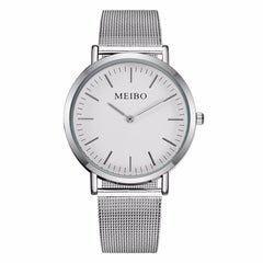 Fashion Men's Watch Popular Rose Gold Ultra-thin Dial Simple Unisex Watch Quartz Clock Mesh Watch Erkek Kol Saati