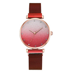 Lady Watch Luxury Fashion Romantic Starry Sky Quartz Wristwatch Rhinestone Magnetic Watch Souvenir Birthday Gifts Casual Clock@5