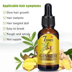 New Arrive 7 Day Ginger Germinal Serum Essence Oil 30ML Natural Hair Loss Treatement Effective Fast Growth Hair Care S1
