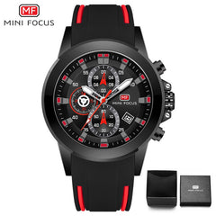 MINI FOCUS Chronograph Military Watch Men Sports Watches Mens 2019 Luxury Brand Golden Blue Silicone Men's Watch Wrist Quartz