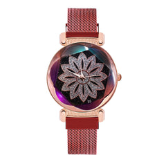 Luxury Women Watches Fashion Elegant Magnet Buckle Ladies Wristwatch Starry Sky Rhinestone Gift Clock Dress Relogio Feminino@50