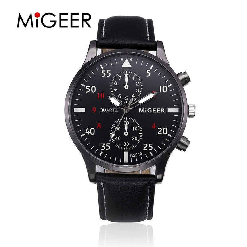 Top Brand Sports Men's Watch Relogio Masculino Leather Strap Fashion Men Watches Clock Quartz Wristwatch Erkek Kol Saati