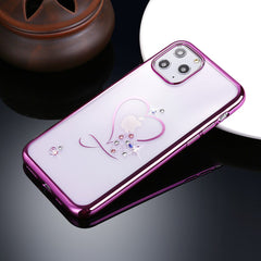 Fashion Love Heart Diamond Phone Case For iPhone 11 Pro X XR XS MAX 7 8 6 6s Plus Plating Transparent Soft Silicone Back Cover