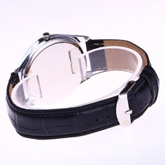 Fashion Men's Watches Simple Letters Casual Leather Waterproof Quartz Wristwatches Man Clock Montre Homme