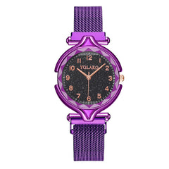 2020 Women Watches Luxury Stainless Steel Dial Strap Fashion Starry Sky Quartz Watch Magnetic Buckle Bracelet Hot Kol Saati*M