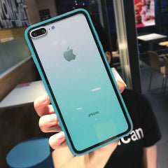 Rainbow Gradient Phone Cases For iphone 11 XS Max X XR XS 6 6s 7 8 Plus Acrylic Transparent Protective Cover For iPhone 11 Pro