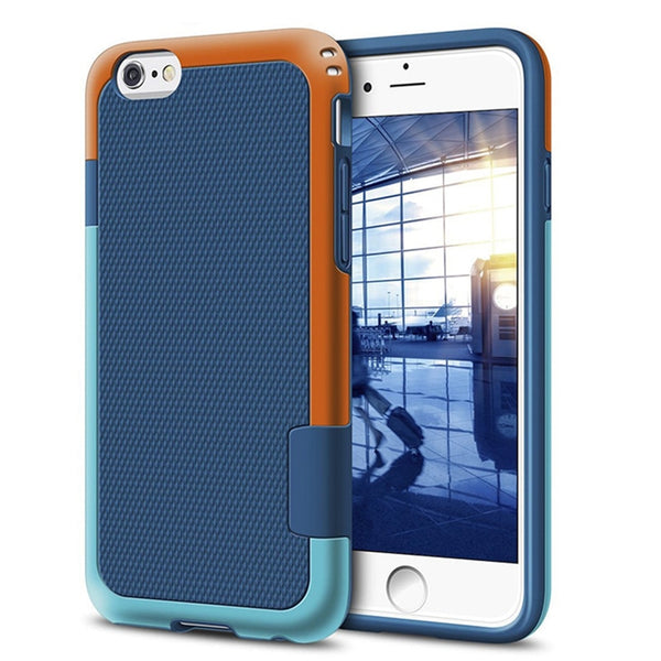 Hybrid PC & Silicone Shockproof Armor Case For iPhone X 8 7 6 6S Plus Cover Fashion Stitching Color Anti-Knonk Phone Cases Shell