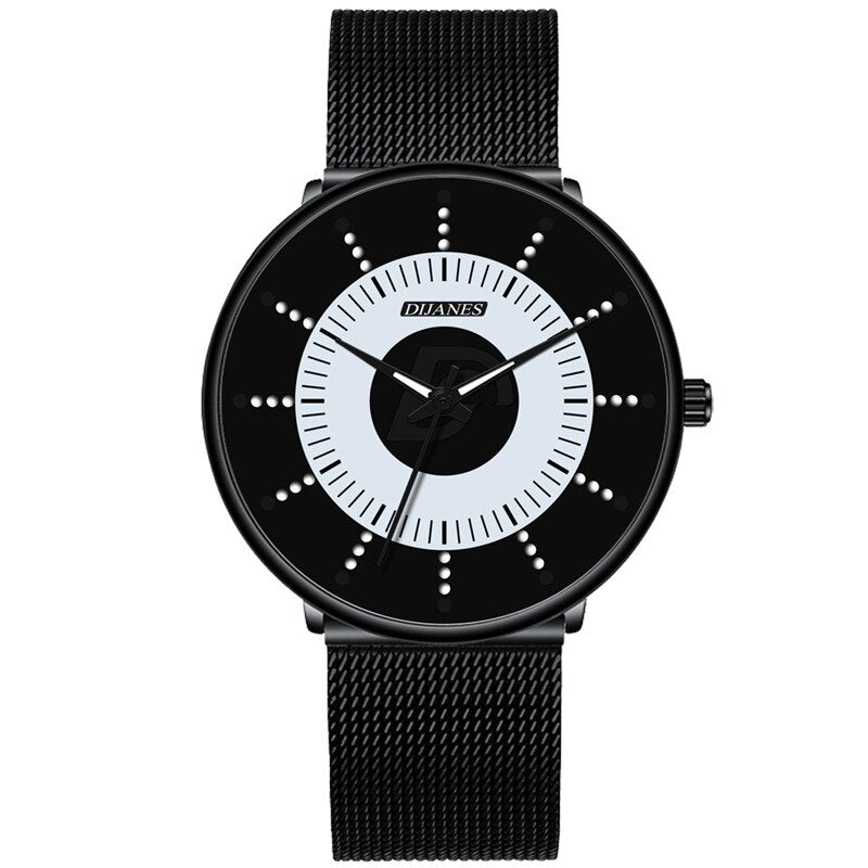 2020 Minimalist Men's Fashion Ultra Thin Watches Simple Men Business Stainless Steel Mesh Belt Quartz Watch Relogio Masculino