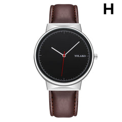 Casual Quartz Clock Round Dial Three-pin Trend Leather Strap Scale Watch Fashion Men's Watches Reloj Hombre