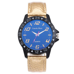 Fashion Women Watches Design Leather Strap Ladies Analog Quartz Wristwatch Blue Glass Gemstone Dial Clock Zegarki Damskie@50