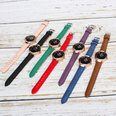 Luxury Women Watches Starry Sky Female Clock Quartz Wristwatch Fashion Ladies Wrist Watch Simple Leather Gift Relogio Feminino*5