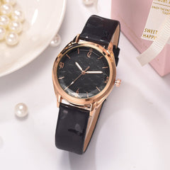 New Fashion Watches Women Gold Frame Dial Ladies Casual Quartz Wristwatch Solid Color Flower Leather Strap Clock Reloj Mujer @50