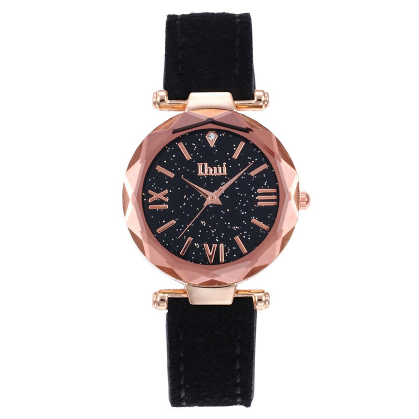 Fashion Elegant Women Luxurious Women's Casual Quartz Leather Band Starry Sky Watch Analog Wrist Watch Dress Zegarki Damskie*M